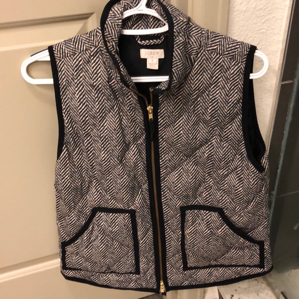 Jcrew black and white herringbone vest